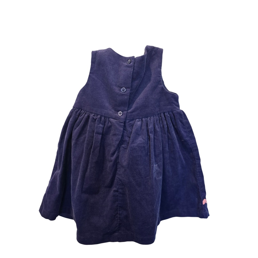 Good Lad Navy Blue Corduroy‎ Floral Embroidered Jumper Dress Girls 18 Months - Picture 2 of 4
